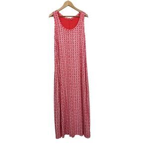 Fresh Produce Geometric Coral Sleeveless Maxi Dress Size Large